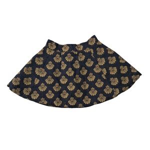 Vintage‎ Black & Gold Jacquard Mini Skirt ✨